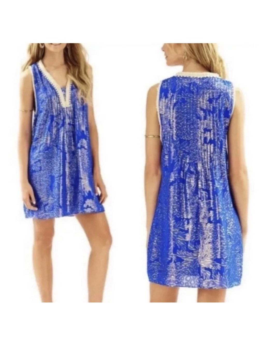 Lilly Pulitzer Bright Blue Dress with Pink Label